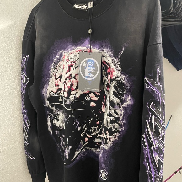 Hellstar Powered By The Star Long-Sleeve T-Shirt 'Black/Purple'